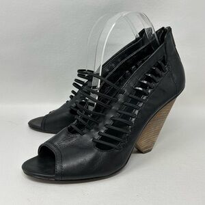 Trouve Janey Cut Out Leather Wedges, Women’s Size 8.5M